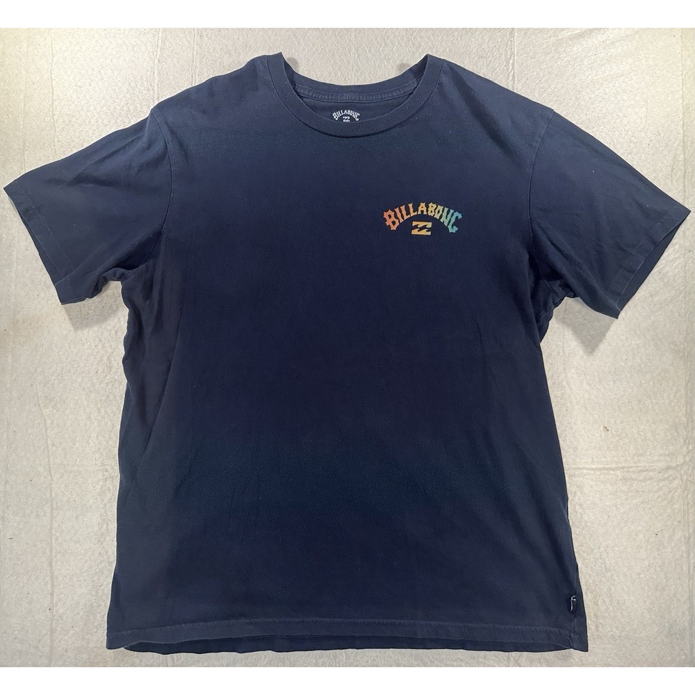Billabong Premium Men's Large Navy Blue Graphic Logo T Shirt Surf Skatewear Tee